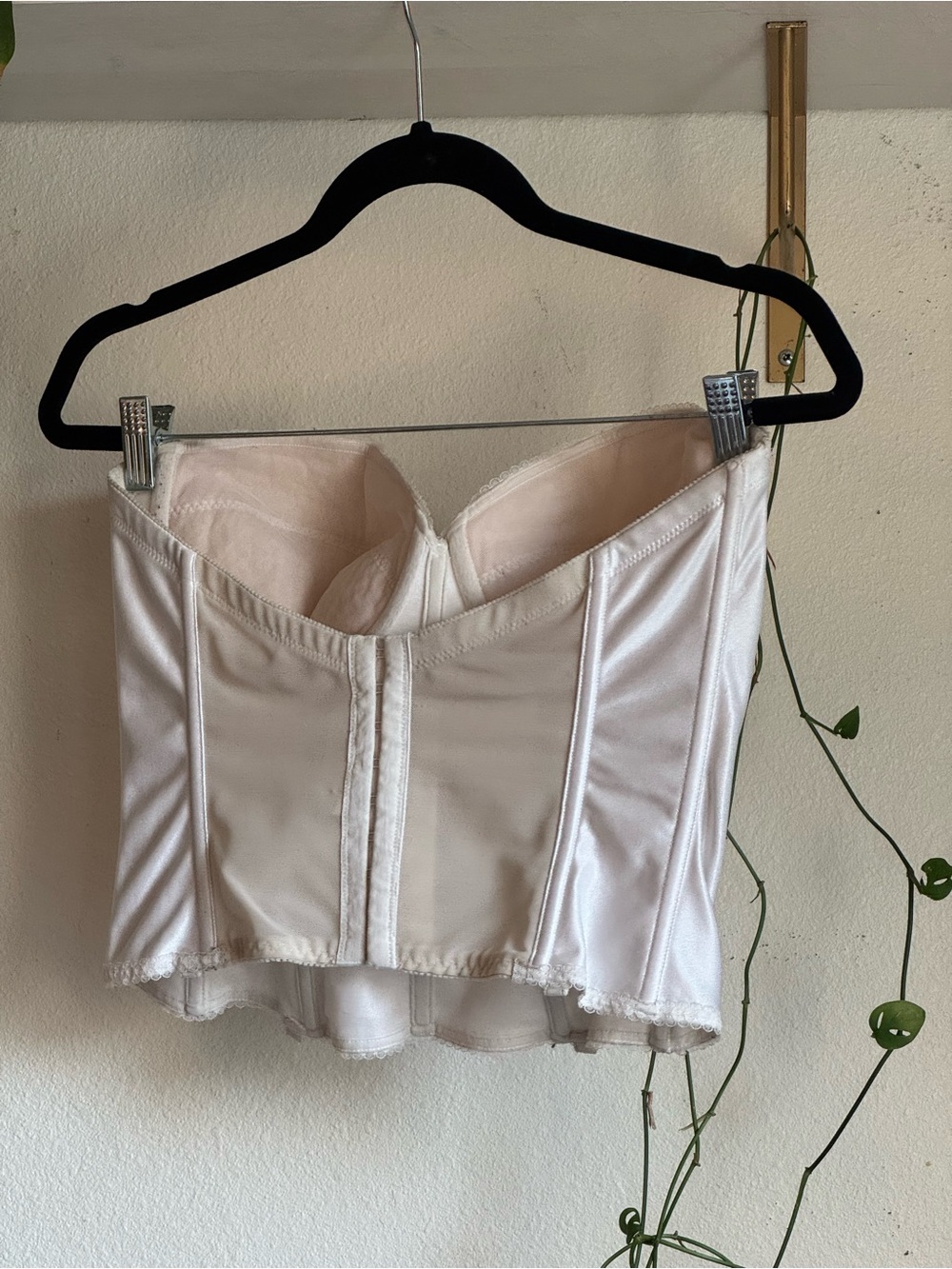 White Satin Longline Bustier Corset Top - Picture 2 of 2